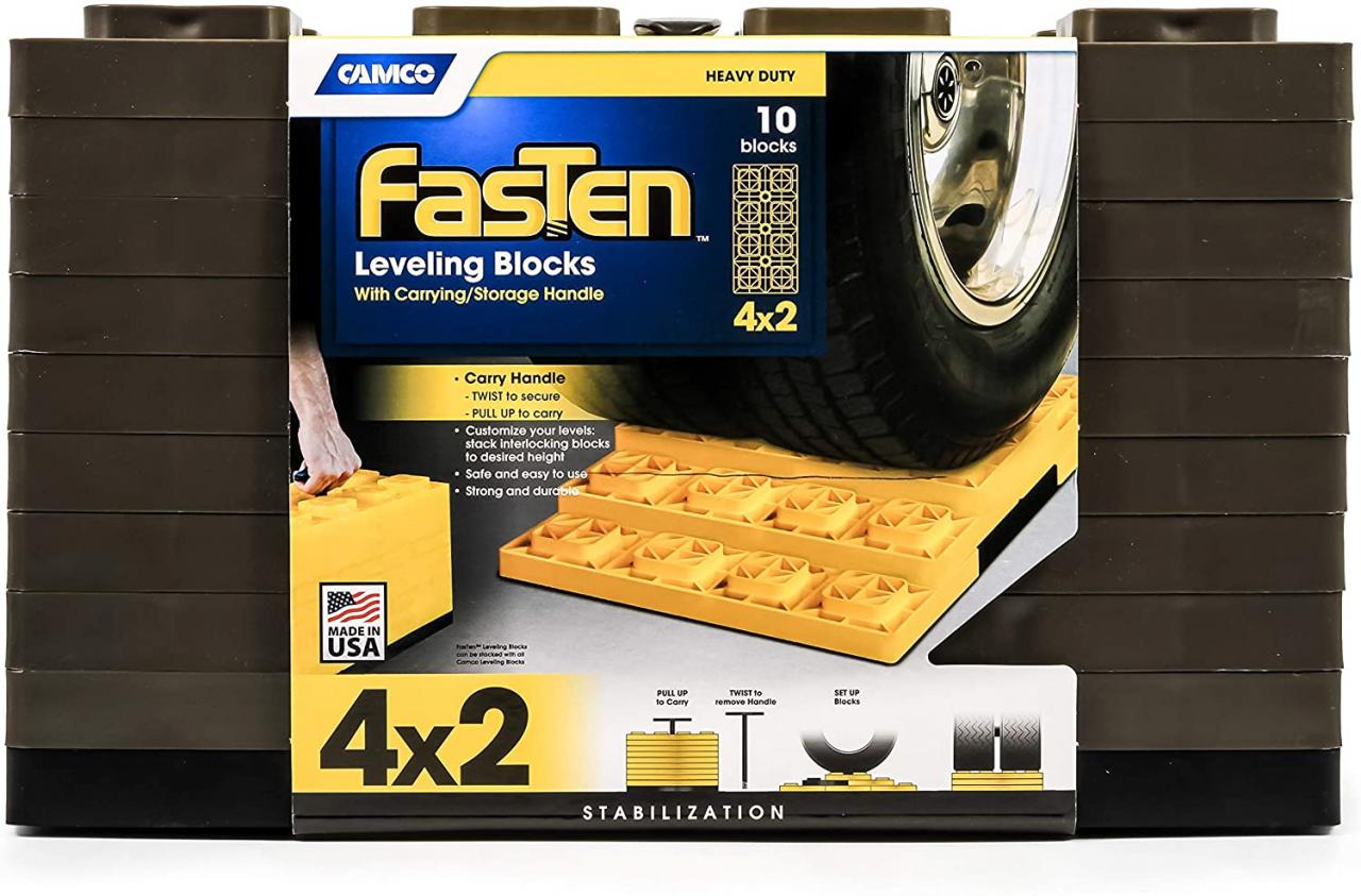 Camco FasTen 4×2 RV Leveling Blocks · The Car Devices